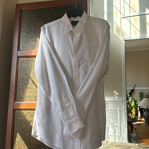 Smartcare™ Wrinkle Free Herringbone Trim Fit Dress Shirt - Picture 4 of 12